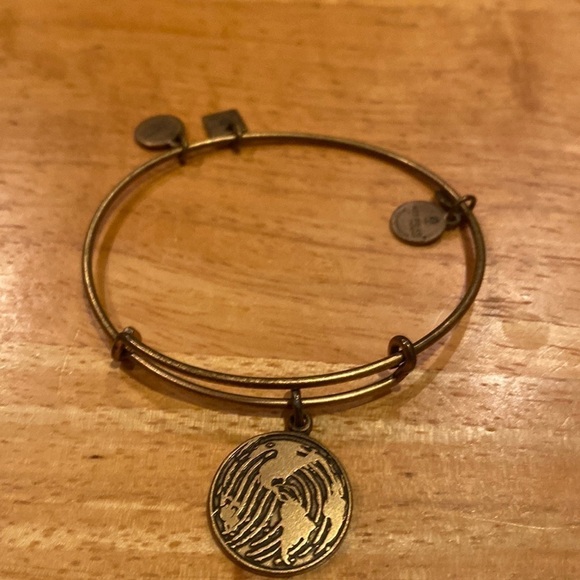 Alex and Gold gold map fingerprint bangle - Picture 2 of 3
